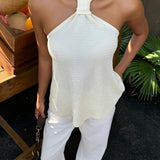 Ana | Top Halter avec Dos Nu Femme Sans Manches