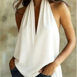 Inés | Top Halter Imprimé Géométrique Femme Col Haut