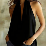 Inés | Top Halter Imprimé Géométrique Femme Col Haut
